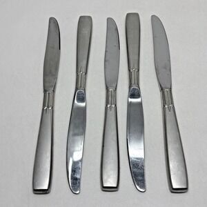 Oneida Stainless Accent lot of 7 Dinner Knives Butter Satin Handle Flatware